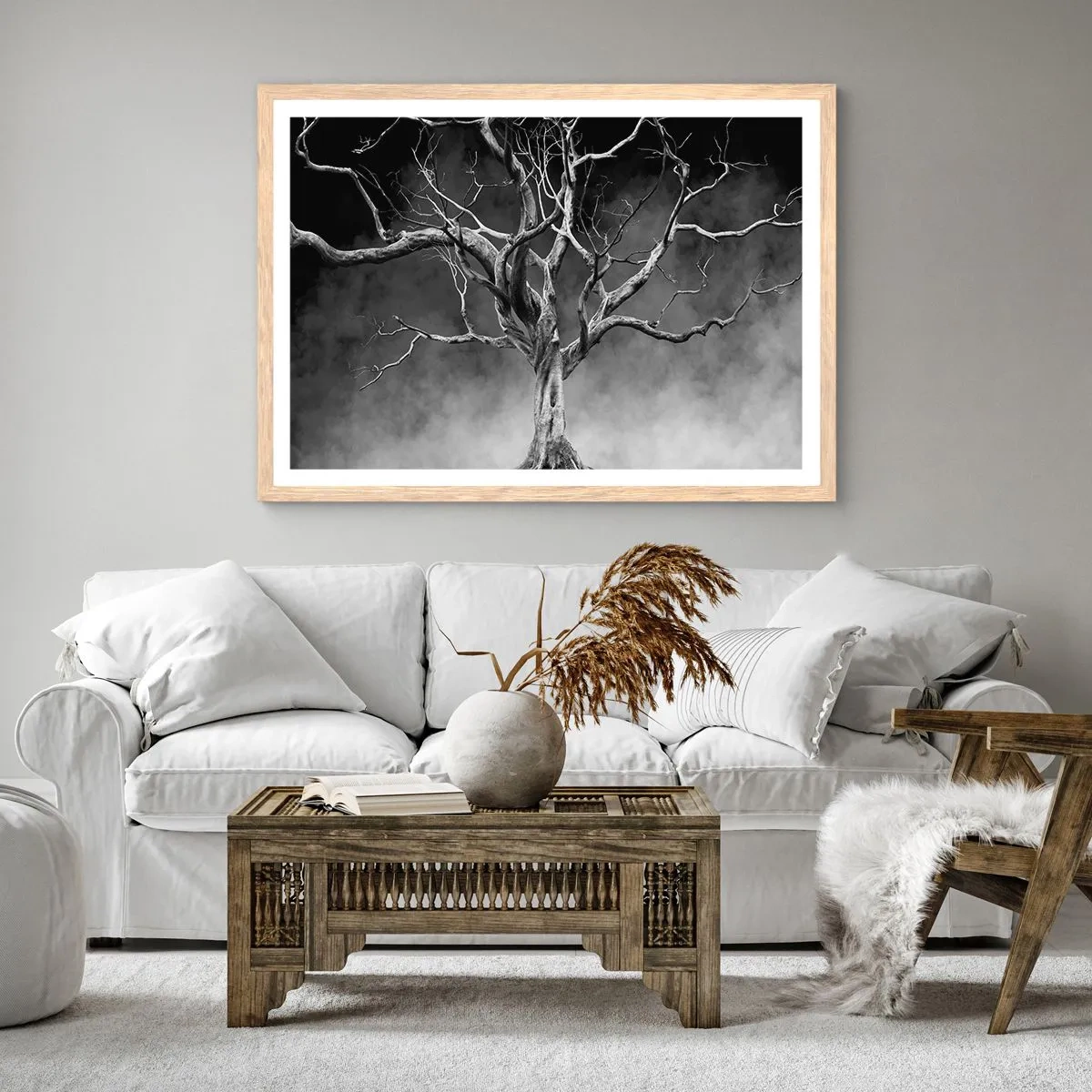 Plagát v ráme zo svetlého duba - Pôvodné a sväté - 100x70 cm