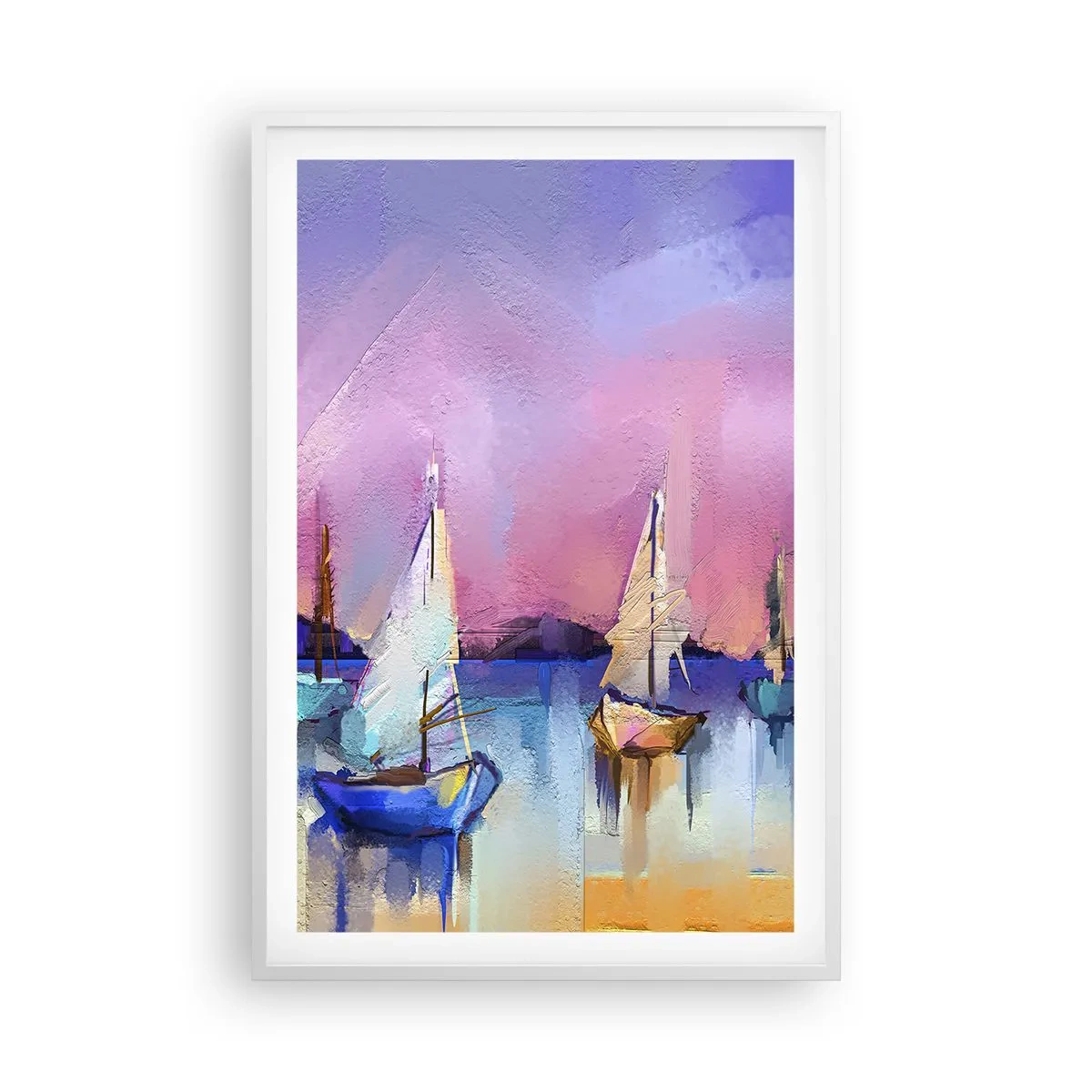 Plagát v bielom ráme - Smer: široká voda - 61x91 cm