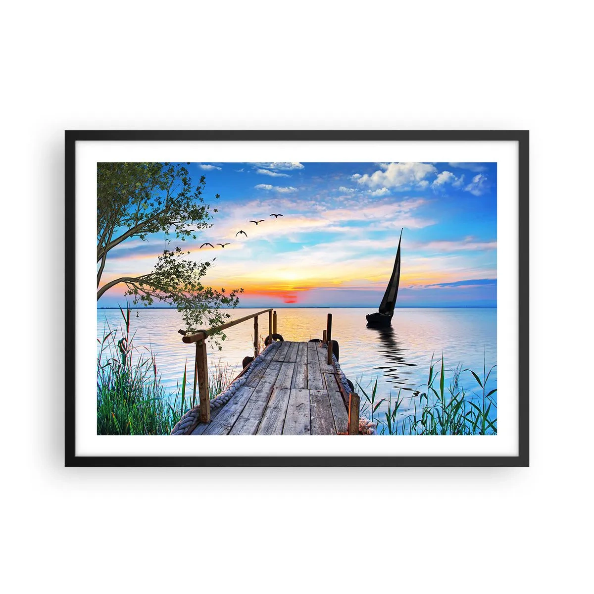 Plagát v čiernom ráme - Dobrý večer - 70x50 cm