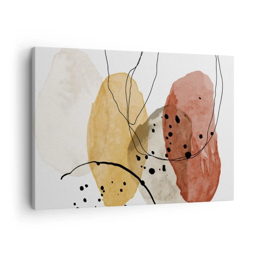 Obraz na plátne - Abstraktné škvrny v odtieňoch béžovej, žltej a červenej - 70x50cm - Ako ľahký, priezračný vzduch - Moderná nástenná dekorácia do obývacej izby a spálne ARTTOR