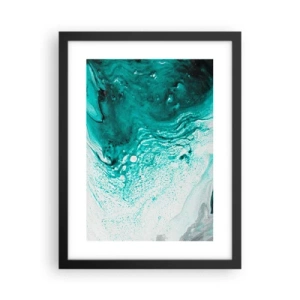 Plagát v čiernom ráme - Prepadnúť sa v bielej a tyrkysovej - 30x40 cm