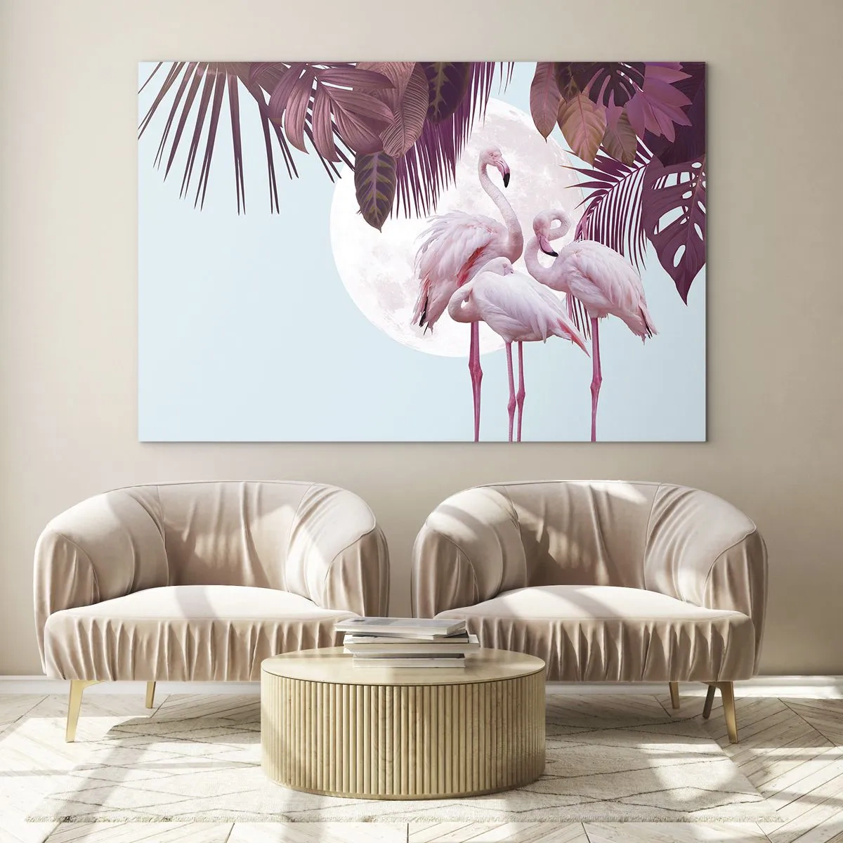 Obraz na skle - Tri vtáčie grácie - 70x50cm - Tri vtáčie grácie - Moderná nástenná dekorácia do obývacej izby a spálne ARTTOR