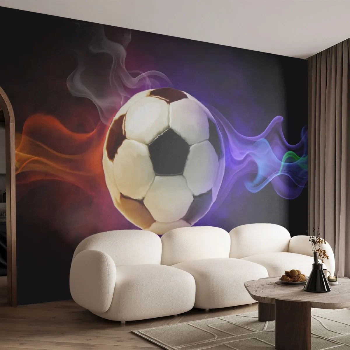 Samolepiaca Fototapeta Deluxe Sticker - Magická sila hry - Abstrakcia, Šport, Futbal - 250x175 cm
