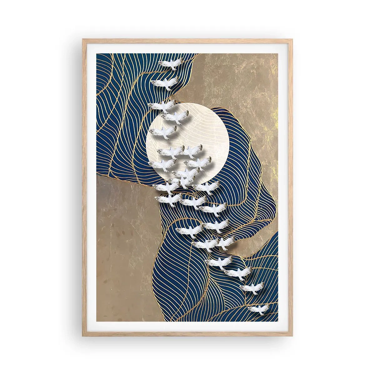 Plagát v ráme zo svetlého duba - Sloboda, putovanie, spoločenstvo - 70x100 cm