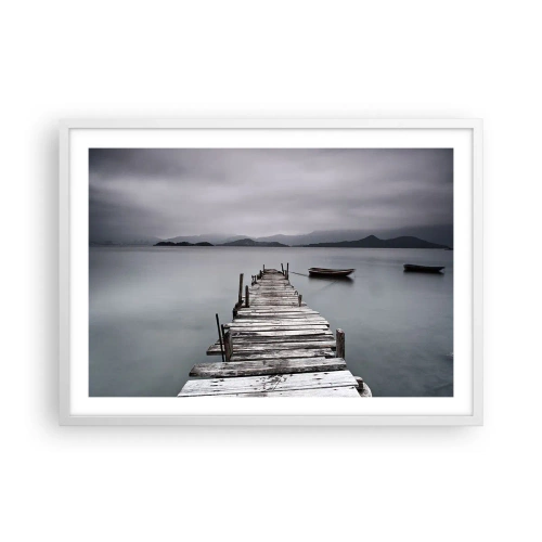 Plagát v bielom ráme - Zajtra môžeš vyraziť - 70x50 cm