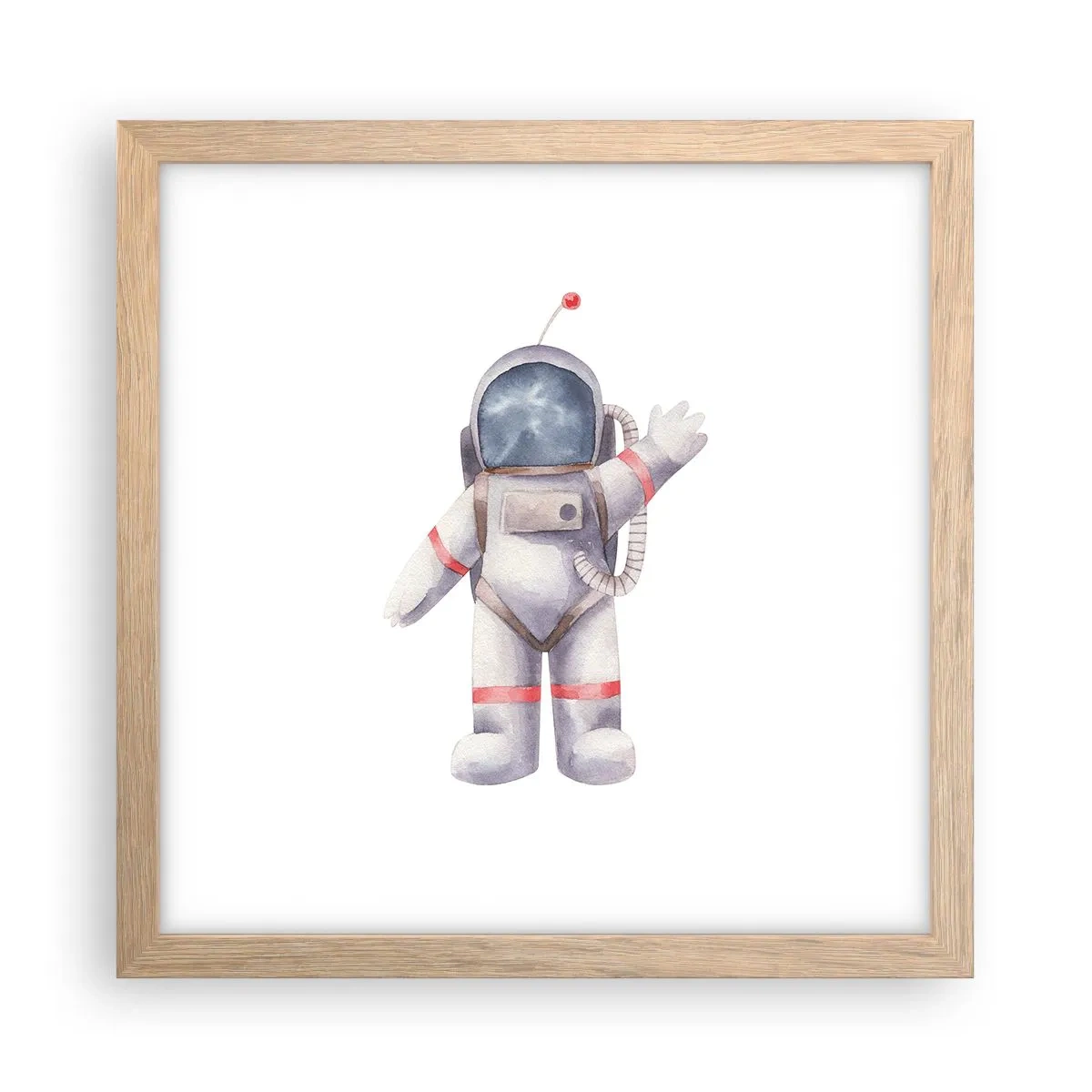 Plagát v ráme zo svetlého duba - Tak zatiaľ! - 30x30 cm