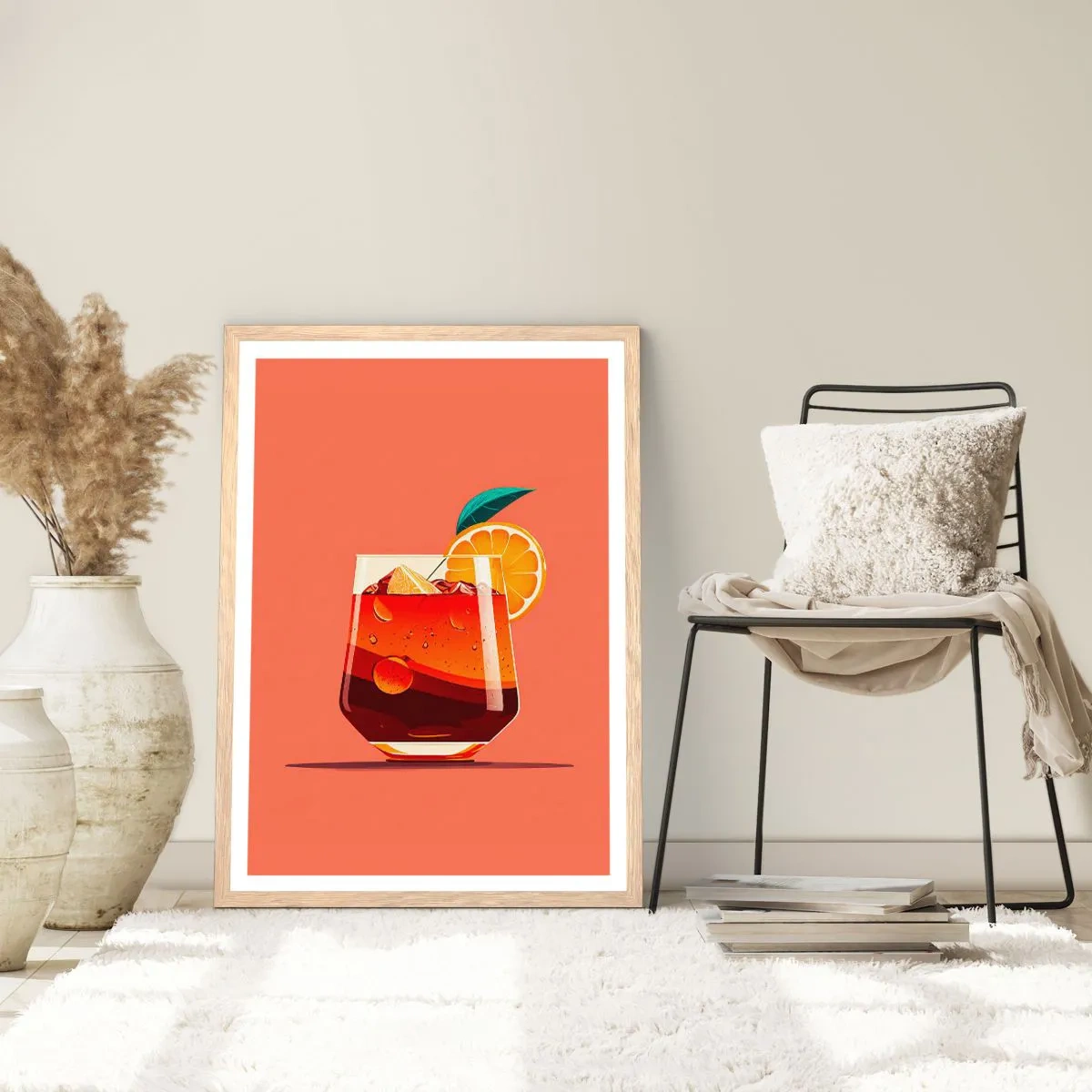 Plagát v ráme zo svetlého duba - Letné osvieženie - 70x100 cm