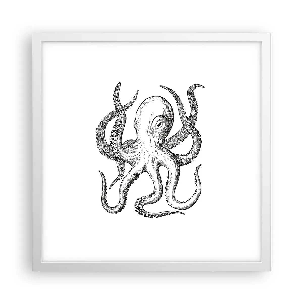 Plagát v bielom ráme - Tancujúca s vlnami - 40x40 cm