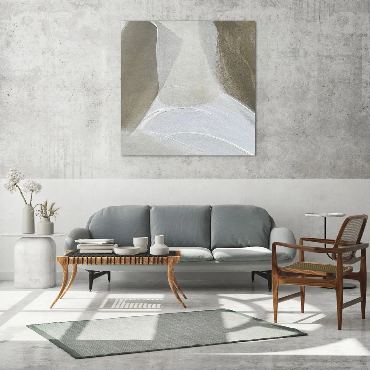 Obraz na skle - Vlna bielej - 60x60 cm