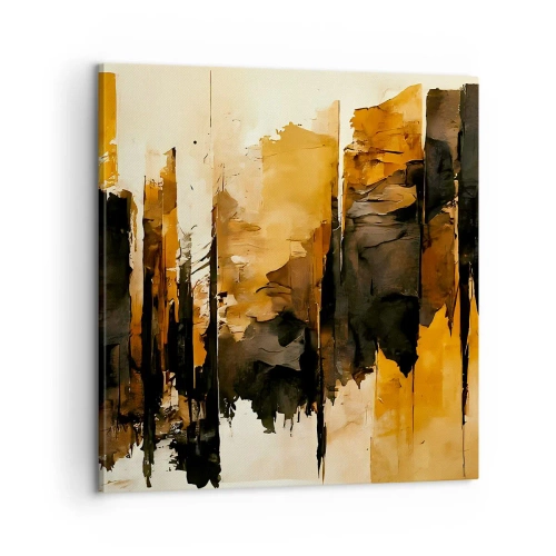 Obraz na plátne - Harmónia čiernej a zlatej - 60x60 cm