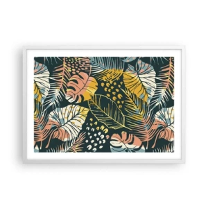 Plagát v bielom ráme - Listová fantázia - 70x50 cm