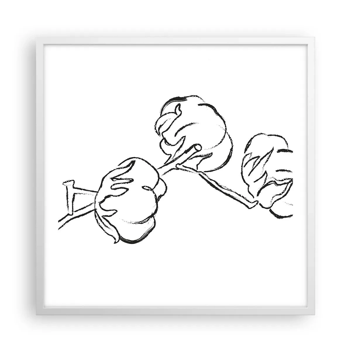 Plagát v bielom ráme - Bavlnené páperie - 60x60 cm