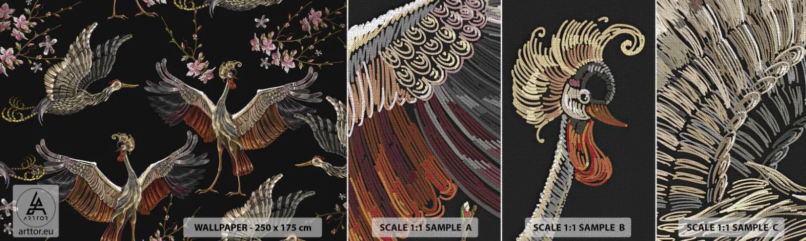 Vzorka fototapety Premium Canvas - Rozprávkový vták - Abstrakcia, Vták, Grafika - 100x30 cm