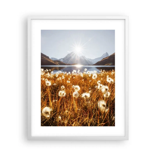 Plagát v bielom ráme - Tvrdosť skál, mäkkosť tráv - 40x50 cm