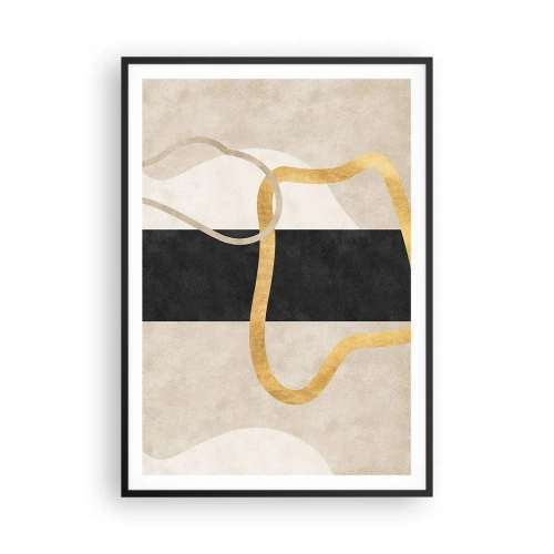 Plagát v čiernom ráme - Tvary v slučke - 70x100 cm