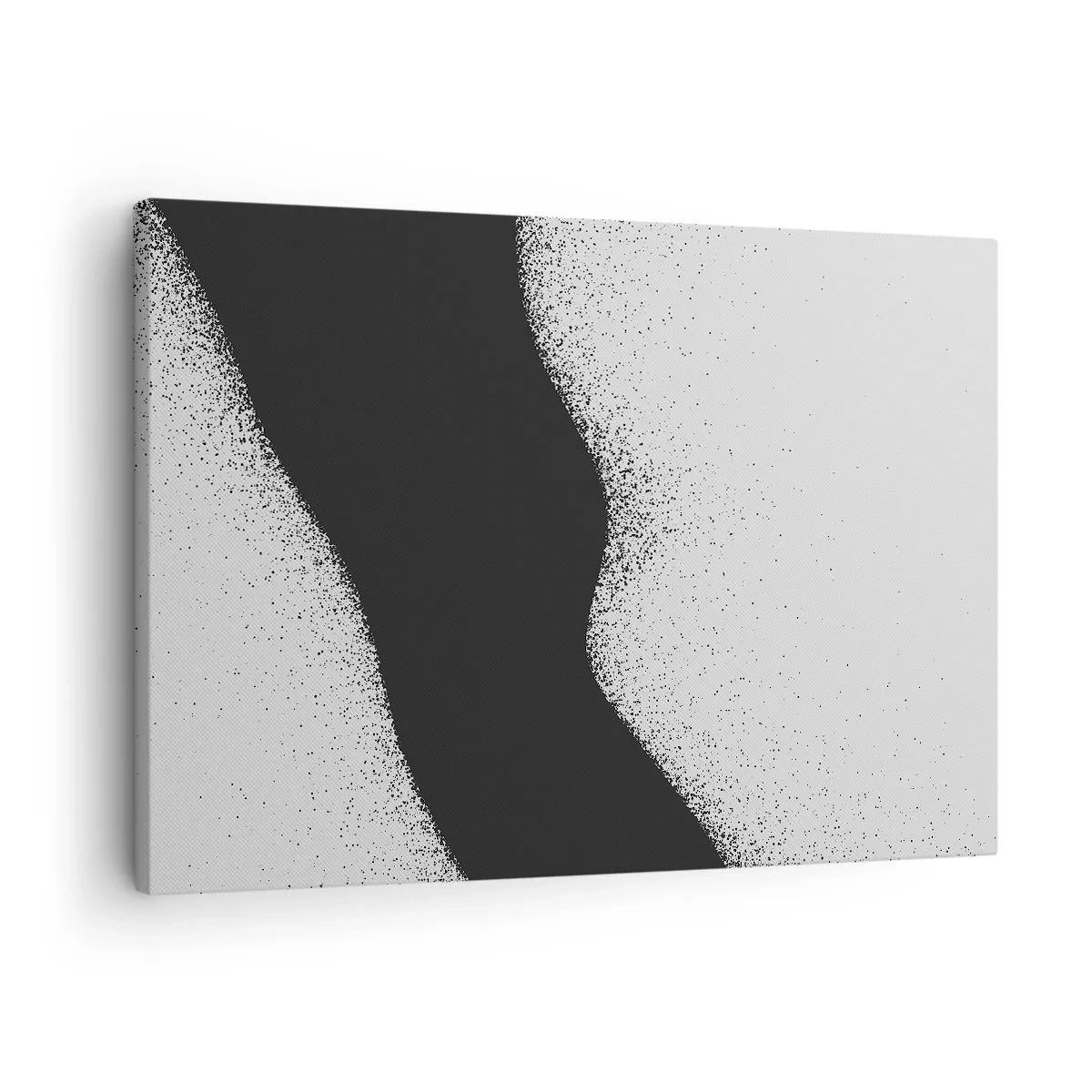 Obraz na plátne - Abstraktný čiernobiely vzor s jemnými bodkami na plátne - 70x50cm - Plynulá rovnováha - Moderná nástenná dekorácia do obývacej izby a spálne ARTTOR