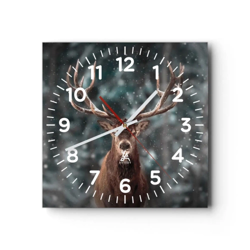 Nástenné hodiny - Skutočný kráľ lesa - 30x30 cm