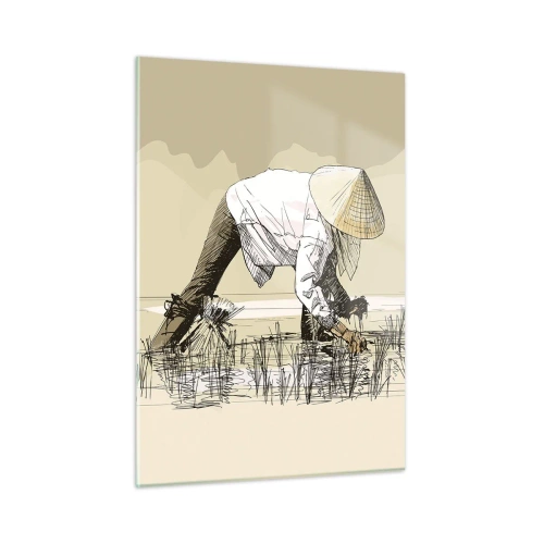 Obraz na skle - Úspešný zber - 50x70 cm