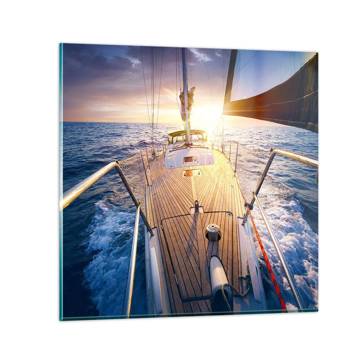 Obraz na skle - Bežiaca po vlnách - 50x50 cm