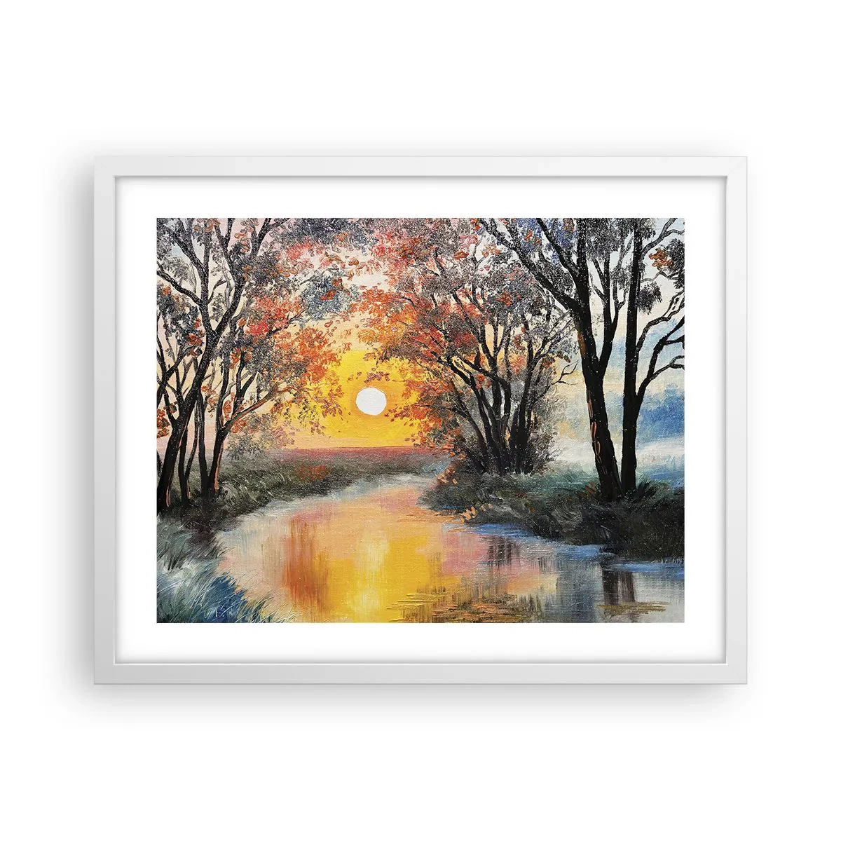 Plagát v bielom ráme - Jesenný nádych - 50x40 cm