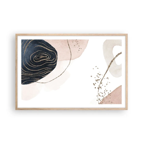 Plagát v ráme zo svetlého duba - Všetko plynie - 91x61 cm