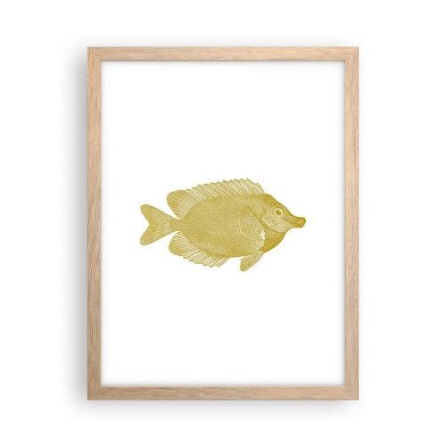 Plagát v ráme zo svetlého duba - Proste ryba - 30x40 cm