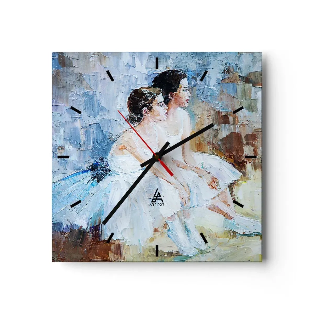 Nástenné hodiny - Odpočinok mladých labutí - 30x30 cm