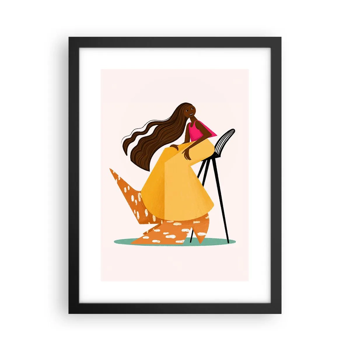 Plagát v čiernom ráme - Móda je tiež zábava - 30x40 cm