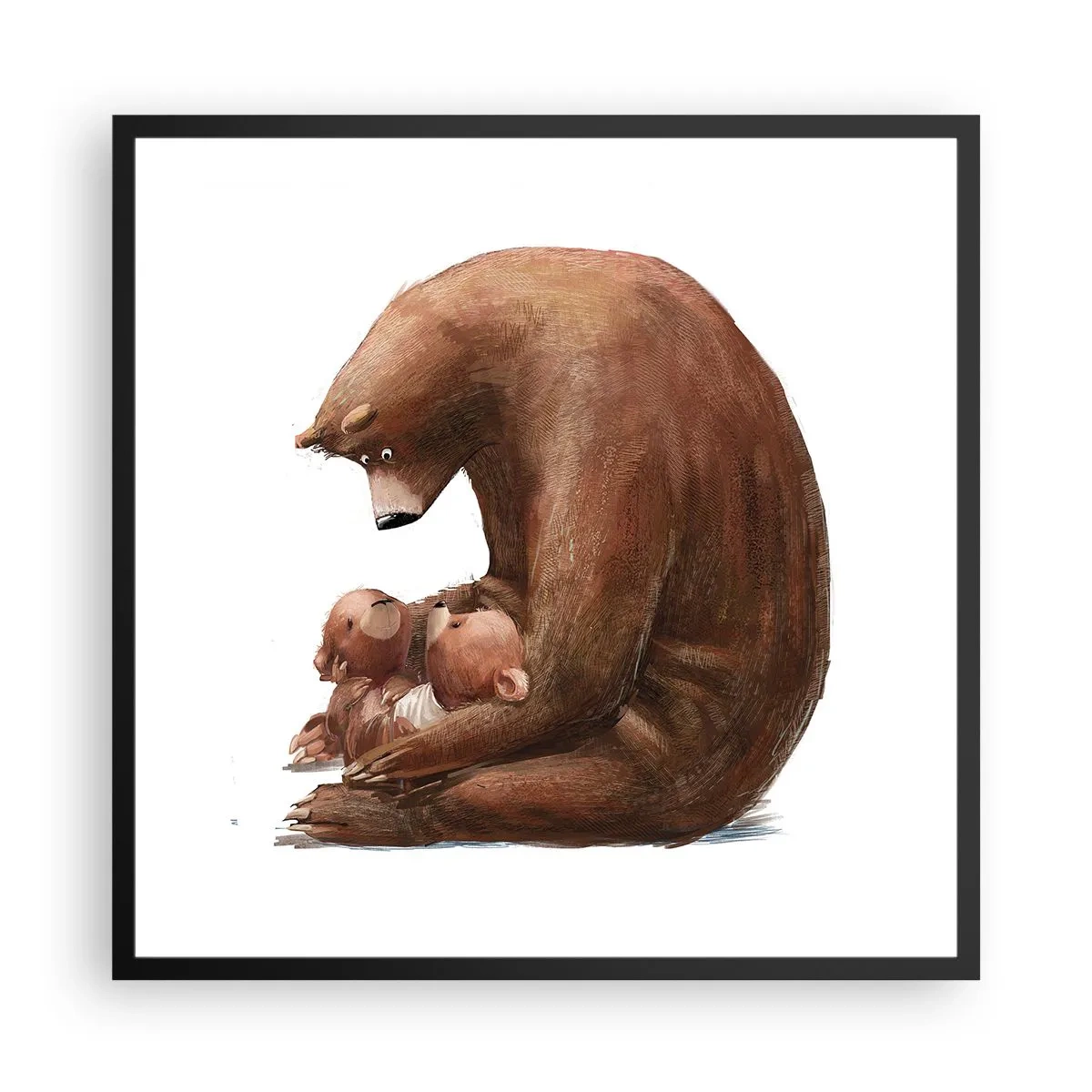 Plagát v čiernom ráme - Sladké sny, deti - 60x60 cm