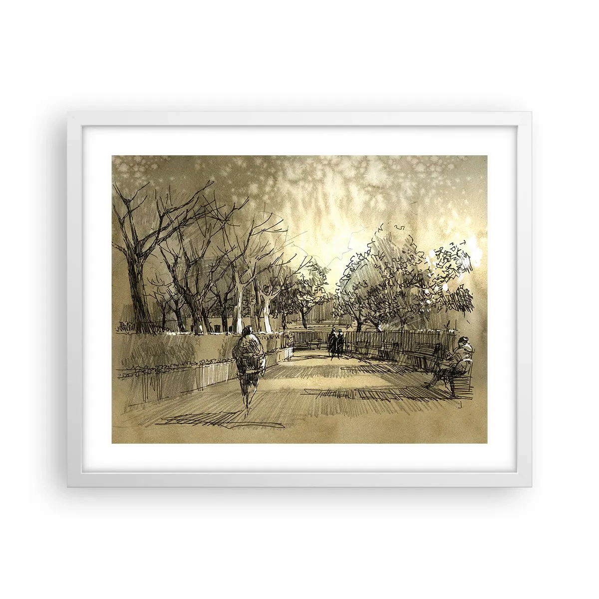 Plagát v bielom ráme - Pierkom zastavený okamih - 50x40 cm