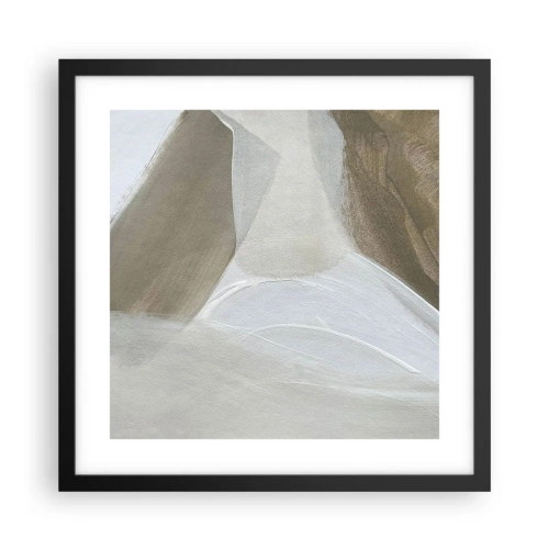 Plagát v čiernom ráme - Vlna bielej - 40x40 cm