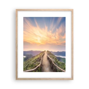 Plagát v ráme zo svetlého duba - Blízko neba - 40x50 cm