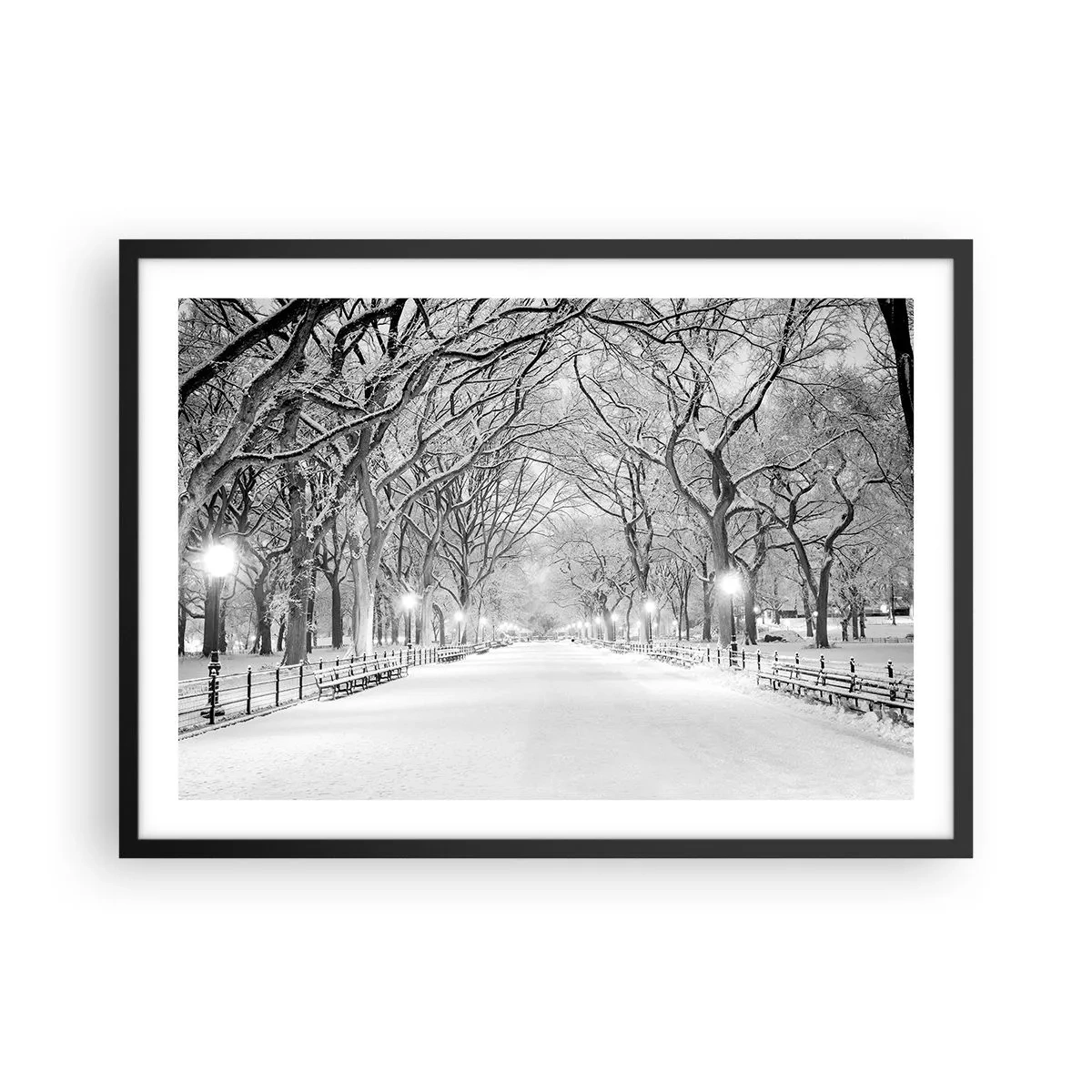 Plagát v čiernom ráme - Štyri ročné obdobia – zima - 70x50 cm