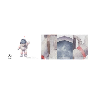 Vzorka fototapety Premium Sand - Tak zatiaľ! - Astronaut, Detský, Minimalizmus - 100x30 cm