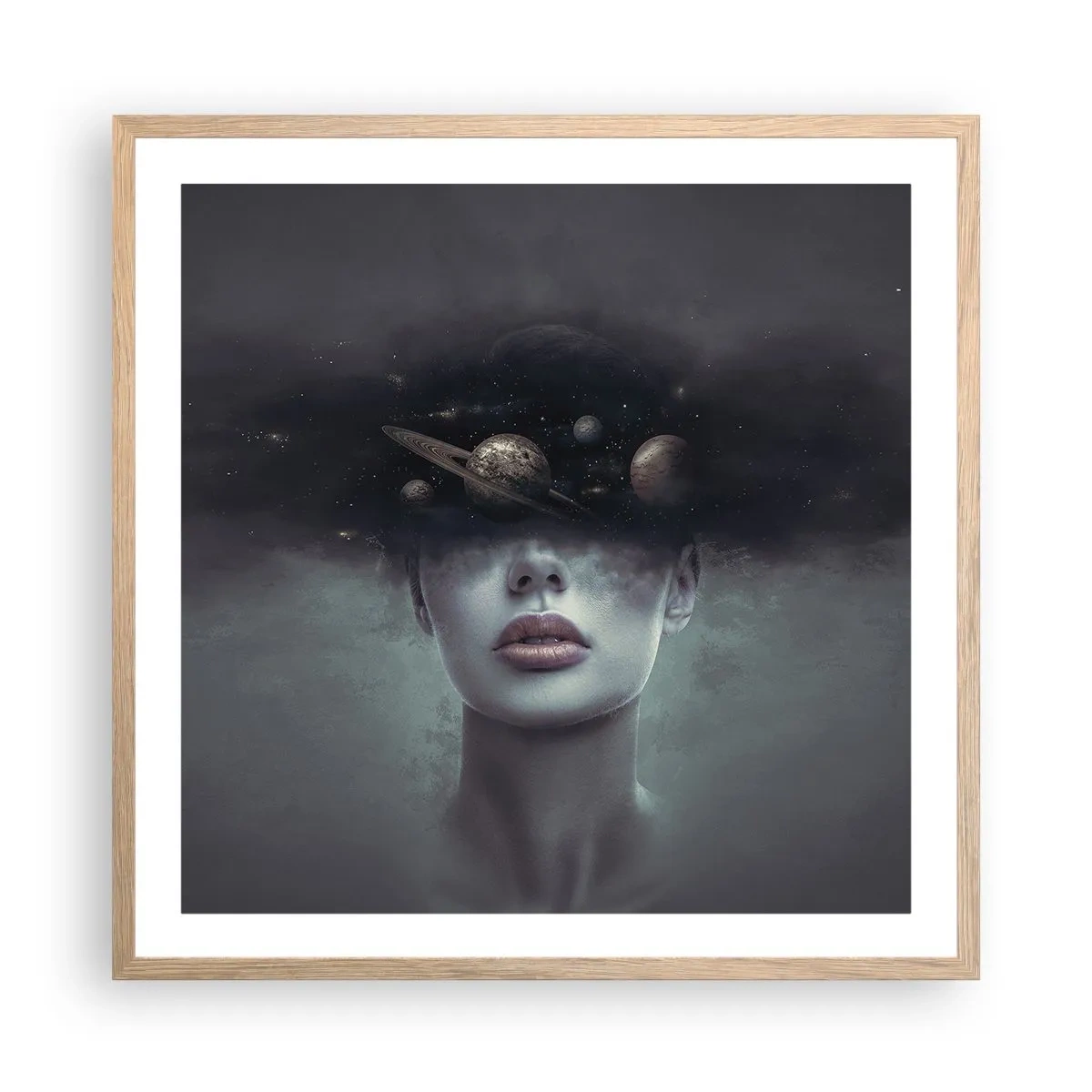 Plagát v ráme zo svetlého duba - A planéty… - 60x60 cm