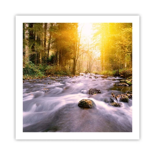 Plagát - Malachit v strieborno-zlatej podobe - 60x60 cm