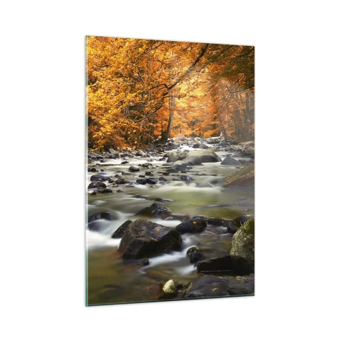 Obraz na skle - Potok v zlatom lese - 50x70 cm