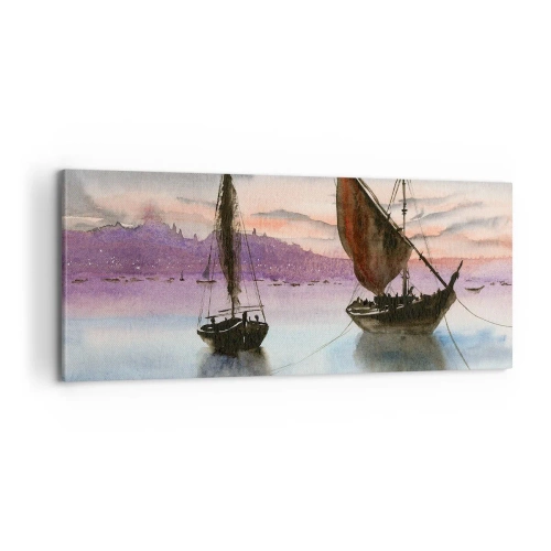 Obraz na plátne - Večer v prístave - 100x40 cm