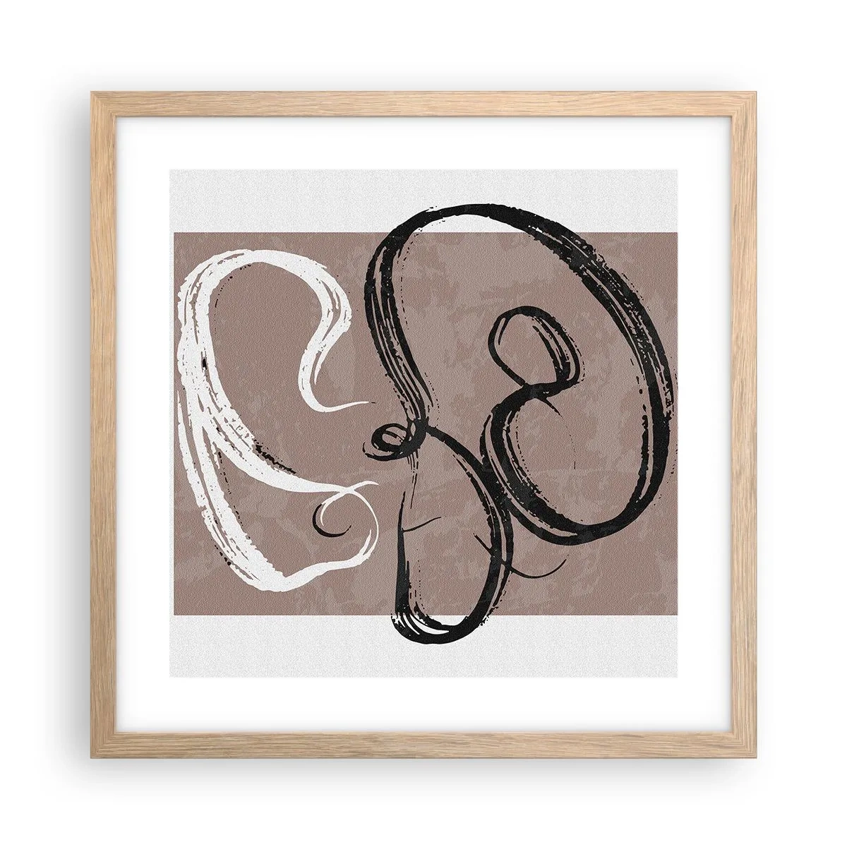 Plagát v ráme zo svetlého duba - Kompozícia – hľadanie úplnosti - 40x40 cm