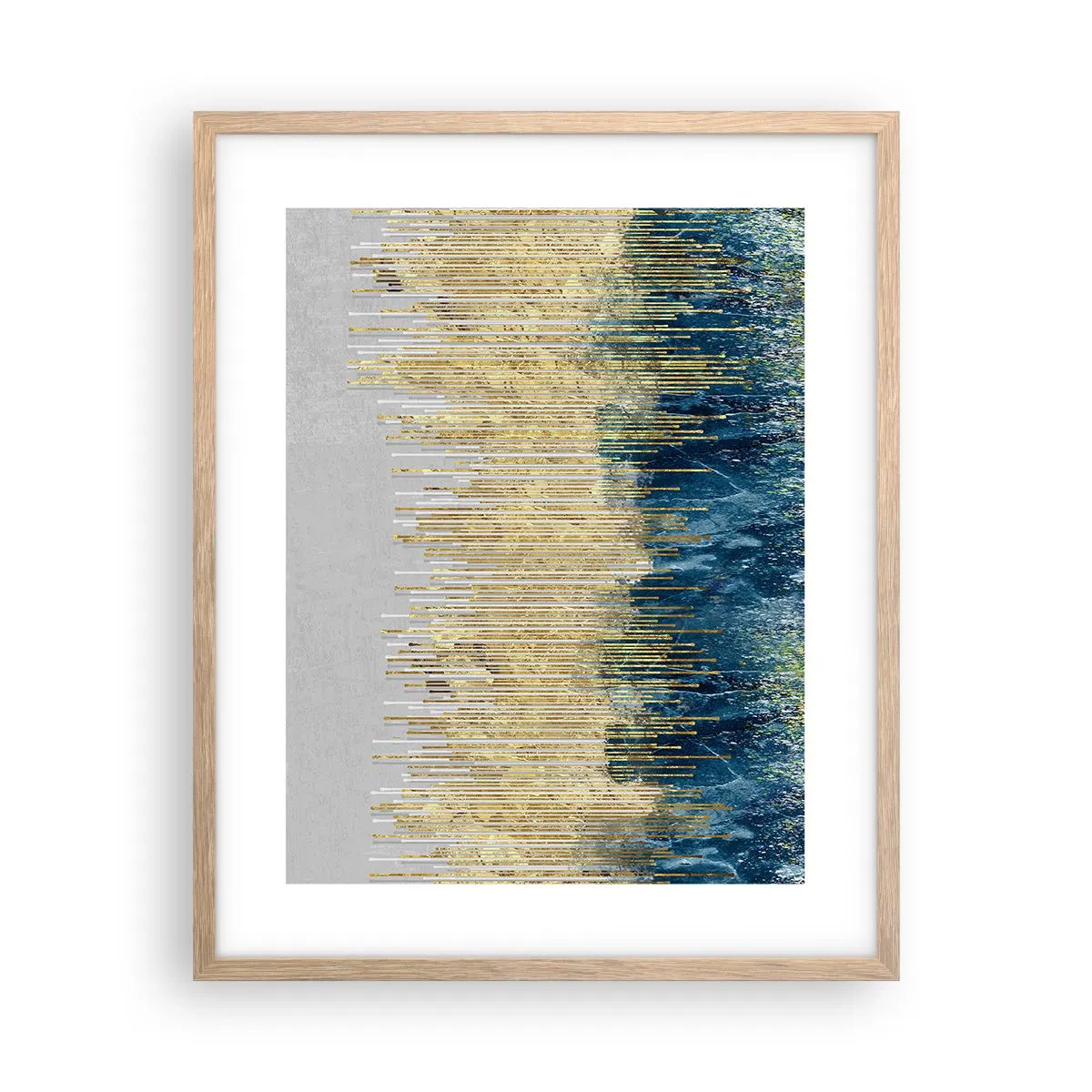 Plagát v ráme zo svetlého duba - Pozlátená hranica - 40x50 cm