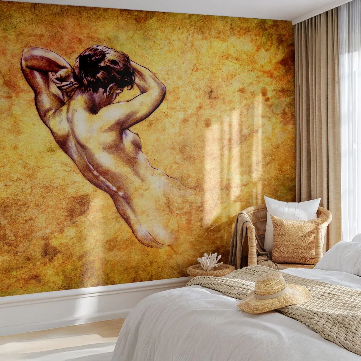 Samolepiaca Fototapeta Deluxe Sticker - Odhalené, ale stále tajomstvo - Žena, zák, Kus - 250x175 cm