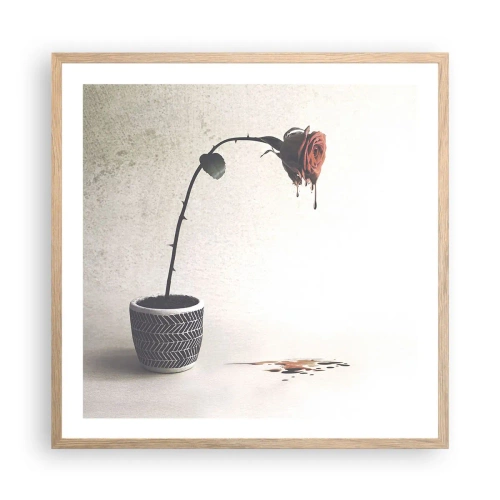Plagát v ráme zo svetlého duba - Rosa dolorosa - 60x60 cm