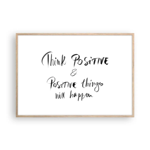 Plagát v ráme zo svetlého duba - Ako žiť? - 100x70 cm