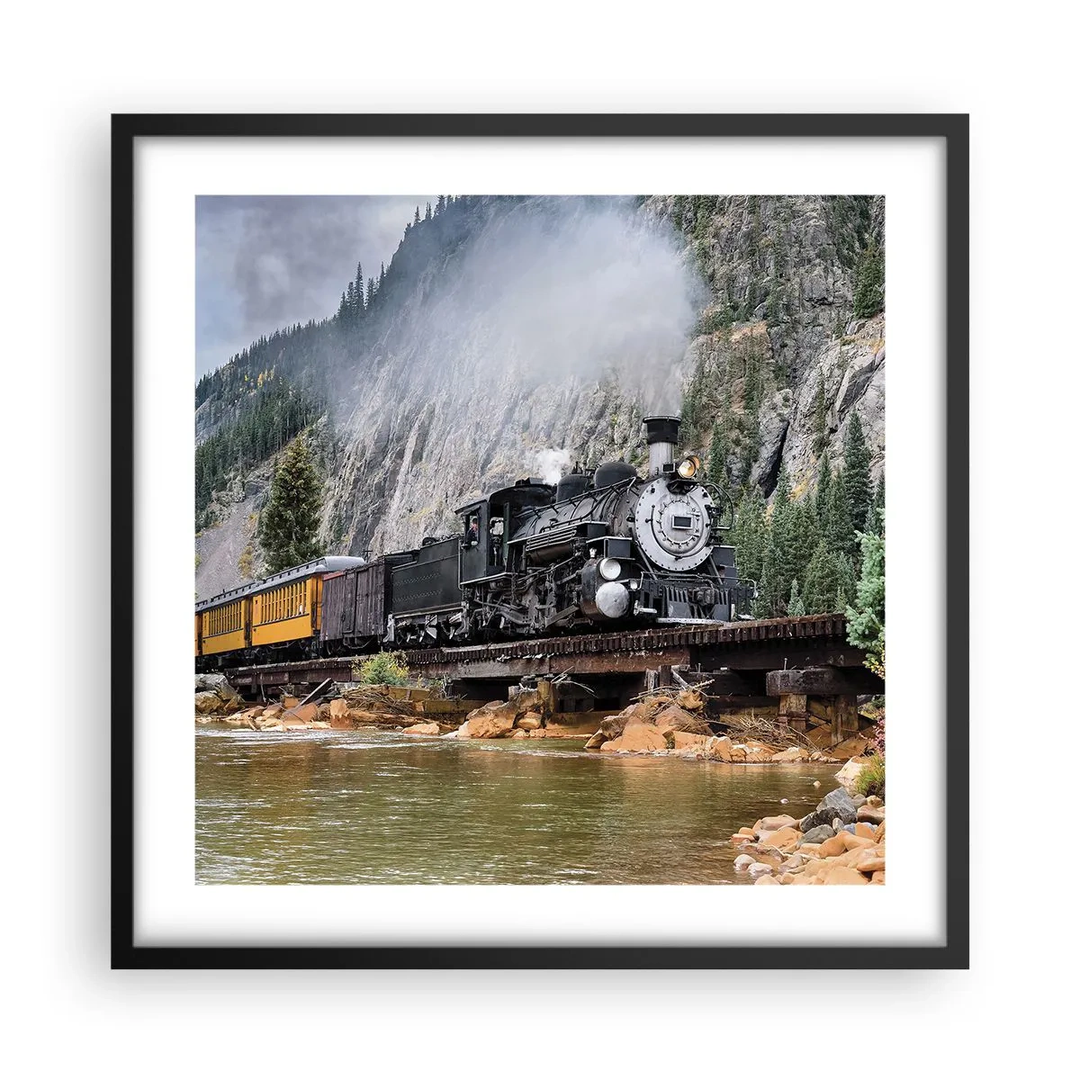 Plagát v čiernom ráme - A kam to? Kam? - 50x50 cm