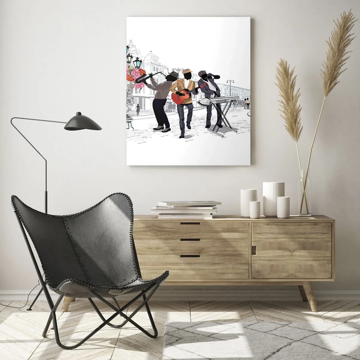 Obraz na skle - Hudba ulice - 50x70 cm