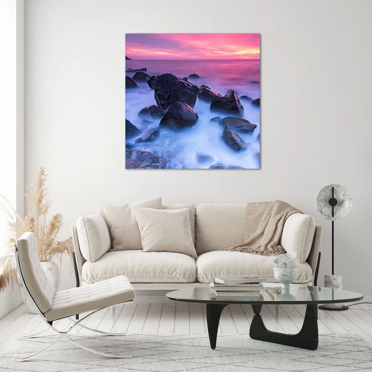 Obraz na skle - Narodeniny v lesku a v hmle - 70x70 cm