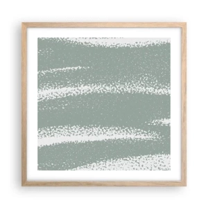 Plagát v ráme zo svetlého duba - Abstrakcia v zimnom štýle - 50x50 cm