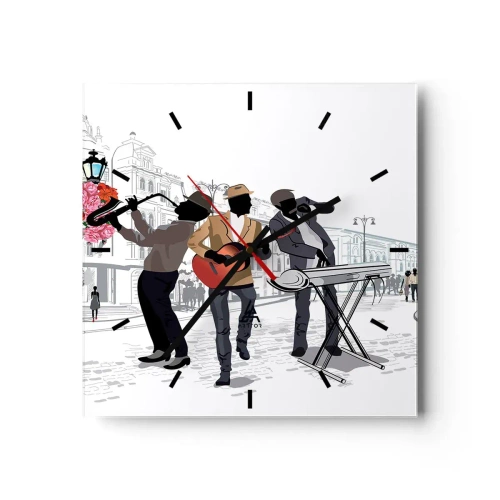 Nástenné hodiny - Hudba ulice - 30x30 cm