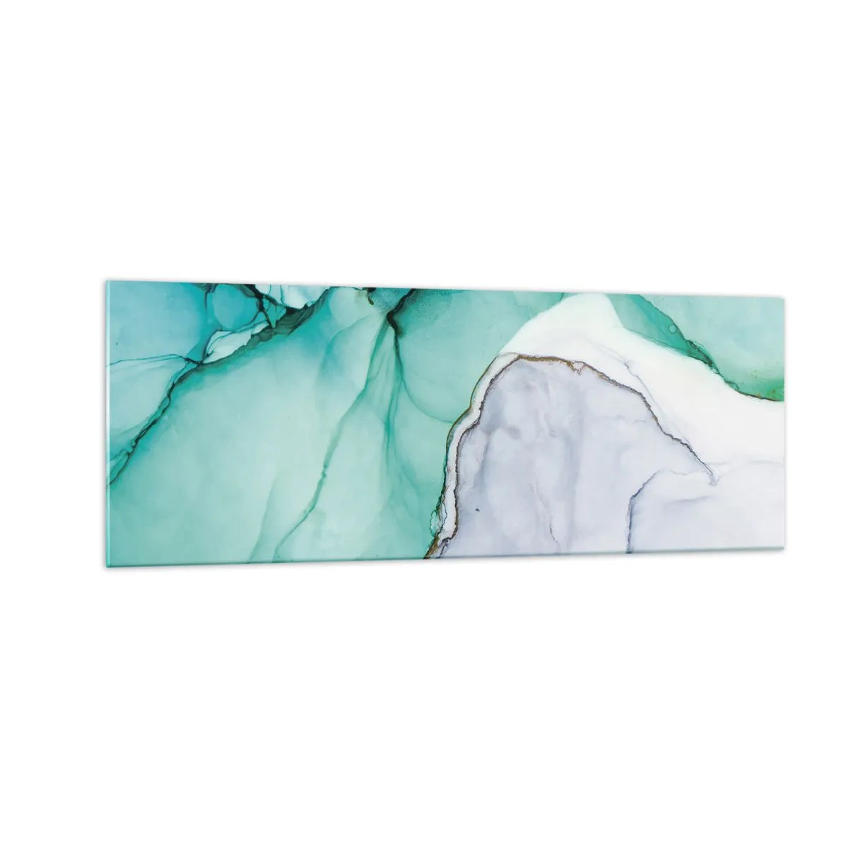Obraz na skle - Štúdia v tyrkysovej - 140x50 cm