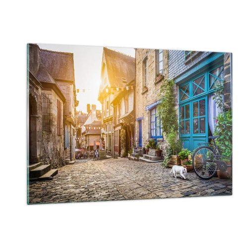 Obraz na skle - Biely duch mestečka - 120x80 cm